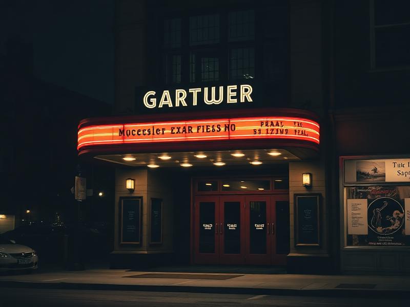 Venue marquee at night